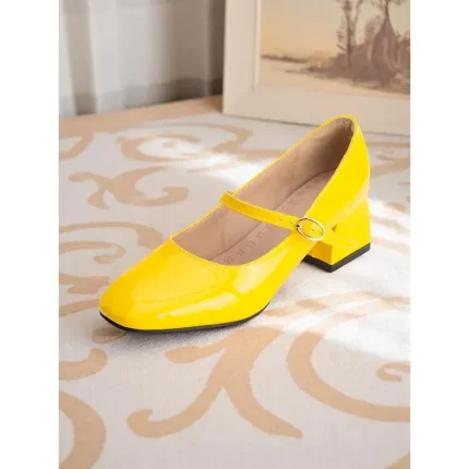 Women's Vintage Light Blue Patent Mary Jane Block Heels – Retro 1950s Style Dress Shoes for Teens and Ladies, Ideal for Parties, School Events, and Ev - Image 6