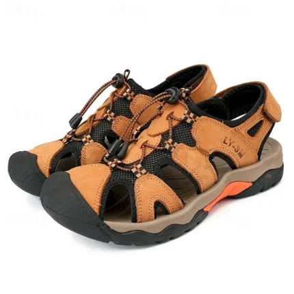 Men's Closed-Toe Outdoor Sandals – Durable Suede and Mesh Design with Adjustable Straps, Anti-Slip Sole, Perfect for Hiking and Summer Adventures 2025 - Image 5