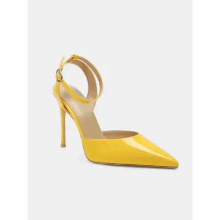 Women's Nude Patent Leather Slingback Stiletto Heels - Pointed Toe High Heel Pumps for Cocktail Parties and Elegant Evening Looks 2025 - Image 2