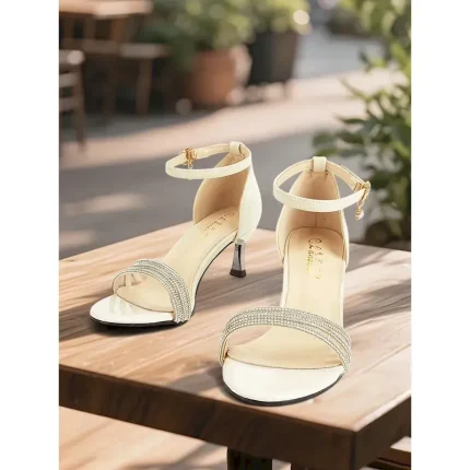Women's Patent Leather Ankle Strap Heeled Sandals with Rhinestone Straps – Elegant Dress Shoes for Date Night and Parties 2025 - Image 5