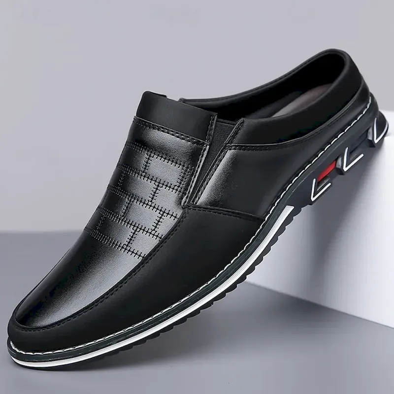 lnwylk1735816130384.webp Men's Brown and Black Clogs & Mules – Lightweight Faux Leather Slip-On Shoes with Non-Slip Sole for Casual and Office Use 2025 - Image 1