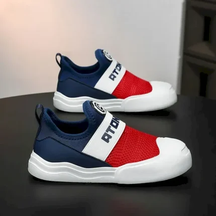 Boys Sneakers Daily Sports & Outdoors Casual School Shoes Mesh PU Elastic Fabric Shock Absorption Breathability Non-slipping Big Kids(7years +) Little - Image 5