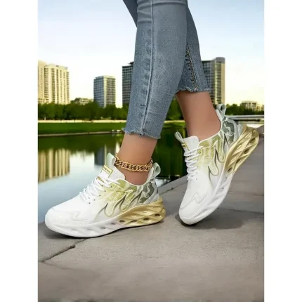 Women's Breathable Gold Gradient Running Sneakers – Lightweight Mesh Sport Shoes for Daily Workout, Jogging or Urban Style 2025 - Image 5