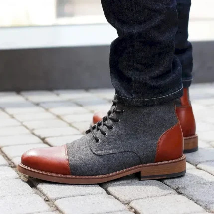 Men's Boots Brogue Dress Shoes Walking Casual Daily Leather Comfortable Booties / Ankle Boots Loafer dark brown Black Light Grey Spring Fall 2025 - US - Image 5