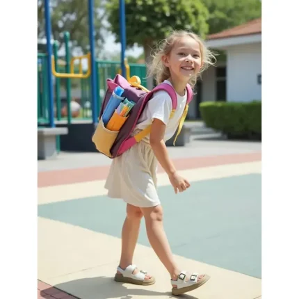 Girls' Beige Double Buckle School Sandals – Comfortable Slip-Resistant Shoes for Back to School and Everyday Use 2025 - Image 3