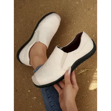 Women's Plaid Slip-On Comfort Shoes – Soft Cushioned Walking Flats for Daily Wear, Errands and Casual Outings 2025 - Image 3