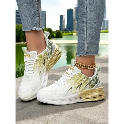 Women's Breathable Gold Gradient Running Sneakers – Lightweight Mesh Sport Shoes for Daily Workout, Jogging or Urban Style 2025 - Image 3