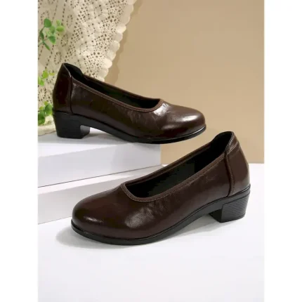 Women's Black Block Heel Pumps – Elegant Slip-On Office Shoes for Business & Daily Wear 2025 - Image 5