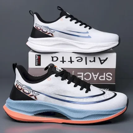 Men's White and Blue Athletic Running Sneakers with Lightweight Design and Cushioned Sole – Breathable Sports Shoes for Active Lifestyle and Fitness 2 - Image 4