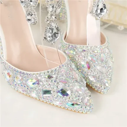 Women's Crystal Rhinestone Prom Shoes with Purple Gemstone Embellishments and Ankle Jewelry Chain - Elegant Stiletto Heels for Parties 2025 - Image 5