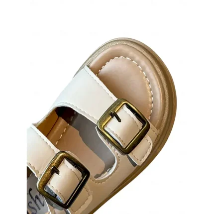 Girls' Beige Double Buckle School Sandals – Comfortable Slip-Resistant Shoes for Back to School and Everyday Use 2025 - Image 6