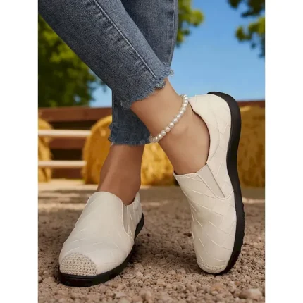 Women's Plaid Slip-On Comfort Shoes – Soft Cushioned Walking Flats for Daily Wear, Errands and Casual Outings 2025 - Image 5